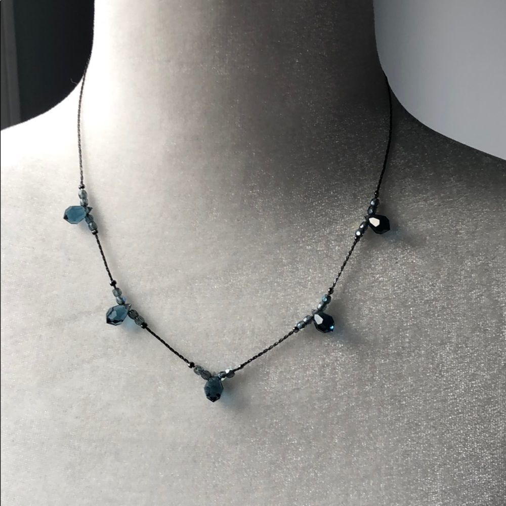 Givenchy delicate blue jewel station necklace